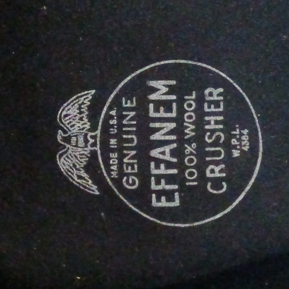 VINTAGE EFFANEM 100% WOOL BLACK CRUSHER HAT - Picture 4 of 9